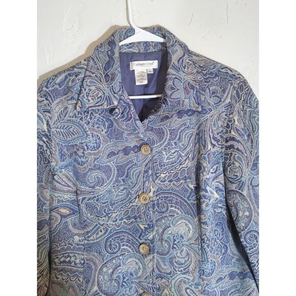 Coldwater Creek Blue Paisley Tapestry Jacket - Picture 3 of 7